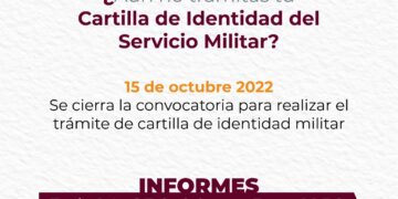 La fecha límite para realizar el trámite para la cartilla militar es el 15 de octubre