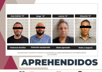 APREHENDE PGJE A CUATRO PERSONAS POR DIVERSOS DELITOS