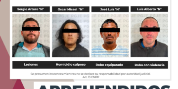 APREHENDE PGJE A CUATRO PERSONAS EN LOS CABOS, LA PAZ Y MULEGÉ