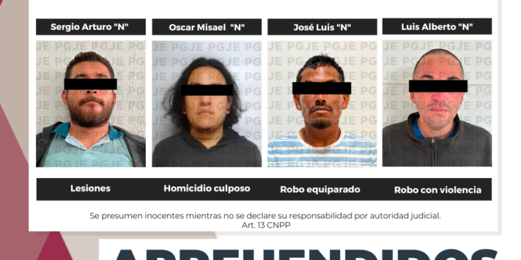 APREHENDE PGJE A CUATRO PERSONAS EN LOS CABOS, LA PAZ Y MULEGÉ