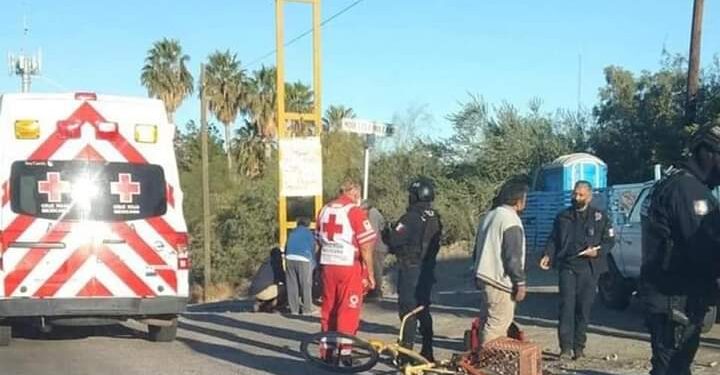 En Toronja y Colosio en La Paz chocan una bicicleta y una motocicleta… Dos personas resultan lesionadas…
