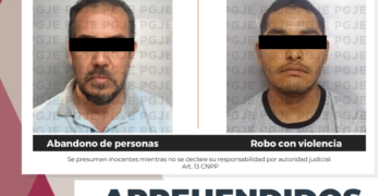 DETIENE PGJE A DOS PERSONAS POR DIVERSOS DELITOS