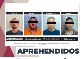 DETIENE PGJE A 4 PERSONAS CON ÓRDENES DE APREHENSIÓN