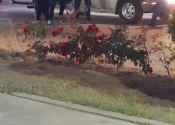Un accidente por la.calle isabela católica enfrente del gobierno con personas leccionada en el lugar