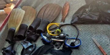 Pescaban sin permisos en una area natural protegida FONMAR CONAPESCA los detuvieron.