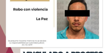 QUEDA EN PRISIÓN PREVENTIVA POR ROBO CON VIOLENCIA EN LA PAZ