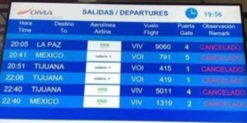 CANCELAN VUELOS POR SEGURIDAD EN 13 AEROPUERTOS DE SINALOA, BCS, CHIHUAHUA Y SONORA