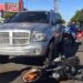 Accidente de tránsito tipo choque entre un vehículo y una motocicleta en las calles San Martin y Santa Bárbara