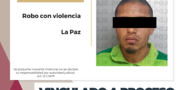 QUEDA EN PRISIÓN PREVENTIVA POR ROBO CON VIOLENCIA EN LA PAZ