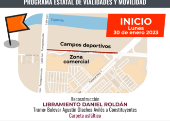 Lunes inicia reconstrucción de Libramiento Daniel Roldán, lateral a los campos de béisbol