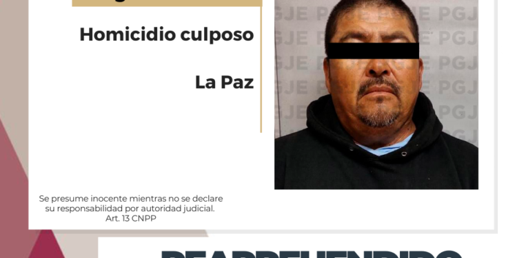 NOTIFICA PGJE A DETENIDO ORDEN DE REAPREHENSIÓN POR HOMICIDIO CULPOSO