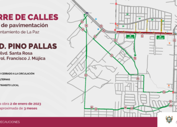 Cierre a la circulación vial en el Bulevar Pino Pallas por obras de pavimentación con concreto hidráulico