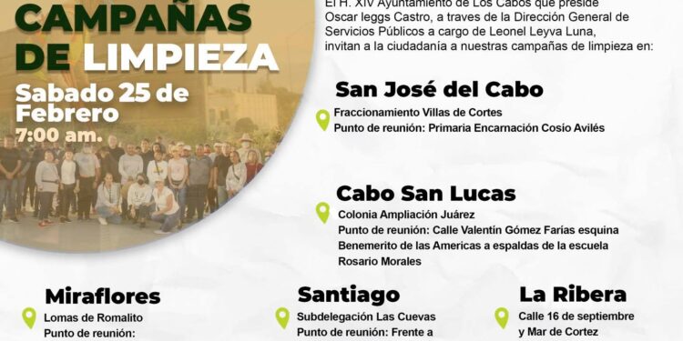 Súmate a la jornada de limpieza que de manera simultánea realizará este sábado el Gobierno de Los Cabos en todo el municipio