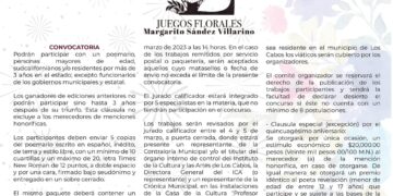 Gobierno de Los Cabos invita a participar en la edición 50 de los Juegos Florales “Margarito Sández Villarino”