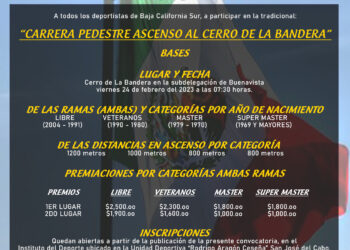 INDEM Los Cabos invita a las y los deportistas a participar en la carrera pedestre “Ascenso al Cerro de La Bandera”