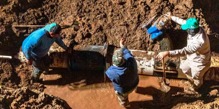 Concluyeron los trabajos en el acueducto El Carrizal-La Paz, se restablecerá el servicio en la zona sur de la ciudad: OOMSAPAS La Paz
