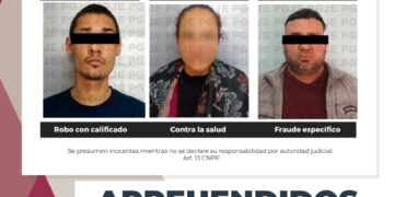 DETIENE PGJE TRESPERSONAS POR DIVERSOS DELITOS EN LA PAZ