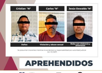 APREHENDE PGJE PERSONAS POR ROBO, AMENAZAS, DAÑOS Y VIOLACIÓN