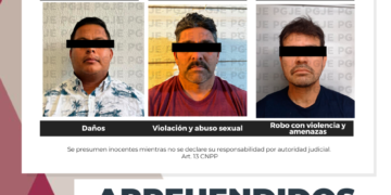 APREHENDE PGJE PERSONAS POR ROBO, AMENAZAS, DAÑOS Y VIOLACIÓN