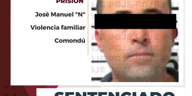 OBTIENE PGJE SENTENCIA DE MÁS DE 2 AÑOS DE PRISIÓN CONTRA CULPABLE DE VIOLENCIA FAMILIAR