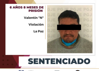 POR VIOLACIÓN OBTIENE PGJE MÁS DE 6 AÑOS DE PRISIÓN PARA SUJETO