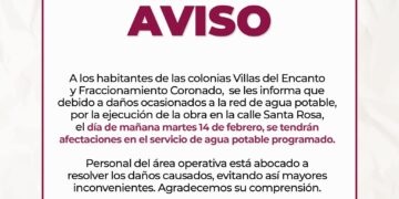 Trabajará OOMSAPAS La Paz en una reparación, afectará el servicio en Villas del Encanto y Fraccionamiento Coronado