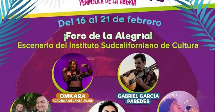 El Instituto Sudcaliforniano de Cultura, nos comparte su cartelera de presentaciones que tendrán lugar en el Foro de la Alegría