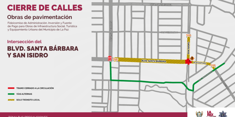 Cierre de circulación en el bulevar Santa Bárbara y San Isidro por obras de pavimentación