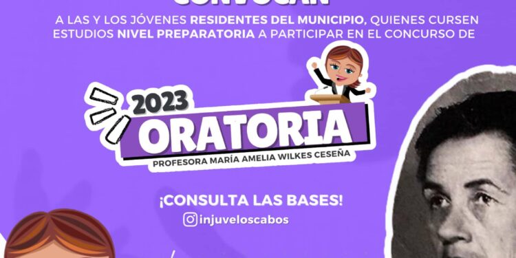 EL INJUVE Los Cabos invita a estudiantes de preparatoria a participar en el Concurso Estatal de Oratoria “Profesora María Amelia Wilkes Ceseña”