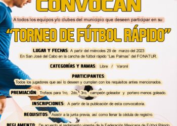 INDEM Los Cabos te invita a participar en el “Torneo de Fútbol Rápido”