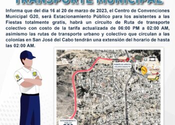 Se extenderán horarios de transporte público para las Fiestas Tradicionales de San José Del Cabo 2023