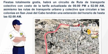Se extenderán horarios de transporte público para las Fiestas Tradicionales de San José Del Cabo 2023