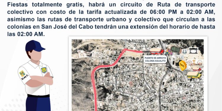 Se extenderán horarios de transporte público para las Fiestas Tradicionales de San José Del Cabo 2023