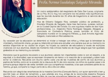 Profa. Norma Guadalupe Salgado Miranda, rostro emblemático del magisterio San Luquense