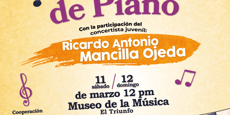 Invita SETUE a concierto de piano en El Triunfo