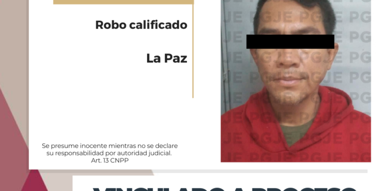 QUEDA EN PRISIÓN Y VINCULADO A PROCESO POR ROBO A NEGOCIO EN LA PAZ