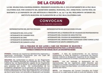 Lanza Ayuntamiento convocatoria pública para la integración del Consejo Consultivo de la Ciudad