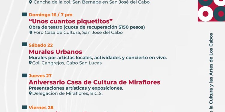 Conoce la programación de las actividades que estará impulsando el Instituto de la Cultura y las Artes de Los Cabos durante el mes de abril