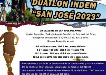 El Instituto de Deporte de Los Cabos invita a la niñez y juventud a participar en el “Duatlón INDEM San José 2023”