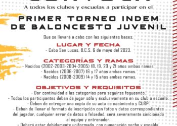 El Instituto del Deporte de Los Cabos invita a clubes e instituciones educativas a participar en el primer torneo de Baloncesto Juvenil