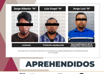 APREHENDE PGJE A TRES POR DIVERSOS DELITOS