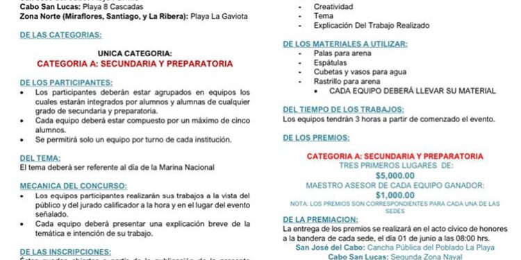 Inscribe a tu equipo y participa en el Concurso Municipal de Modelado de Arena a realizarse el 31 de mayo en Los Cabos