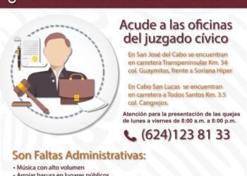 Justicia Cívica de Los Cabos ha atendido más de 1000 denuncias ciudadanas
