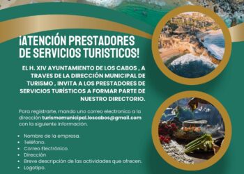 ¡Atención prestadores de servicios turísticos! El Gobierno de Los Cabos invita a formar parte del Directorio Digital en: www.turismo.loscabos.gob.mx