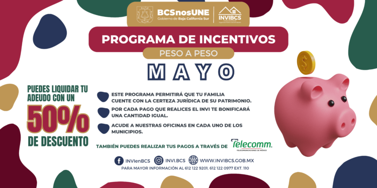 INVI OFRECE DESCUENTOS DEL 50% EN ADEUDOS, CON EL PROGRAMA “PESO A PESO”