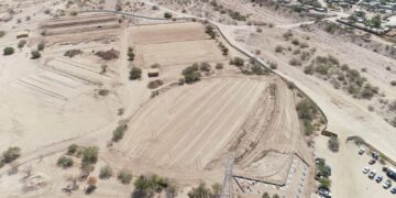 Supervisan avances en obra del “Parque Deportivo Libramiento Norte de La Paz”