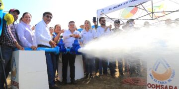 Entrega alcalde Oscar Leggs Castro la obra de rehabilitación del pozo Eureka II en La Ribera; beneficiará a 7 mil 600 habitantes