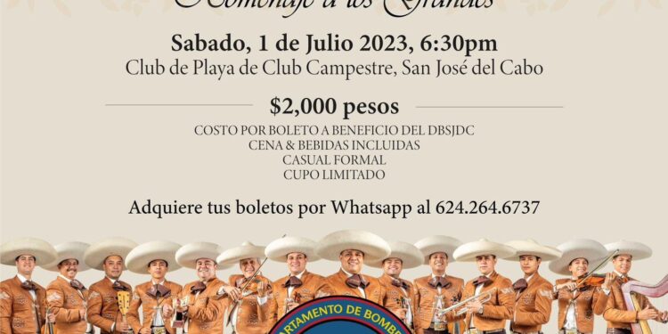 Luego del rotundo éxito del evento anual que el Departamento de Bomberos de San José del Cabo realizó en julio del 2022 con el “Mariachi Sol de América desde 1994”, donde se logró recaudar $323 mil 444.15 pesos