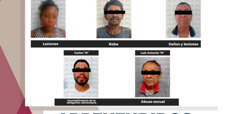 APREHENDE PGJE A 5 PERSONAS POR DIVERSOS DELITOS