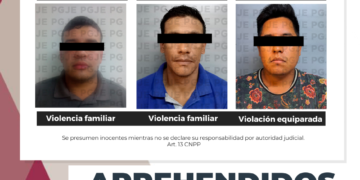 CUMPLIMENTA PGJE TRES ÓRDENES DE APREHENSIÓN POR DELITOS CONTRA LA LIBERTAD SEXUAL Y LA FAMILIA